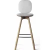 Brdr. Krüger Stools*Pauline Comfort Bar Stool H65 | Waxed Oiled Oak-Grey Leather