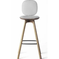 Brdr. Krüger Stools*Pauline Comfort Bar Stool H65 | Waxed Oiled Oak-Grey Leather