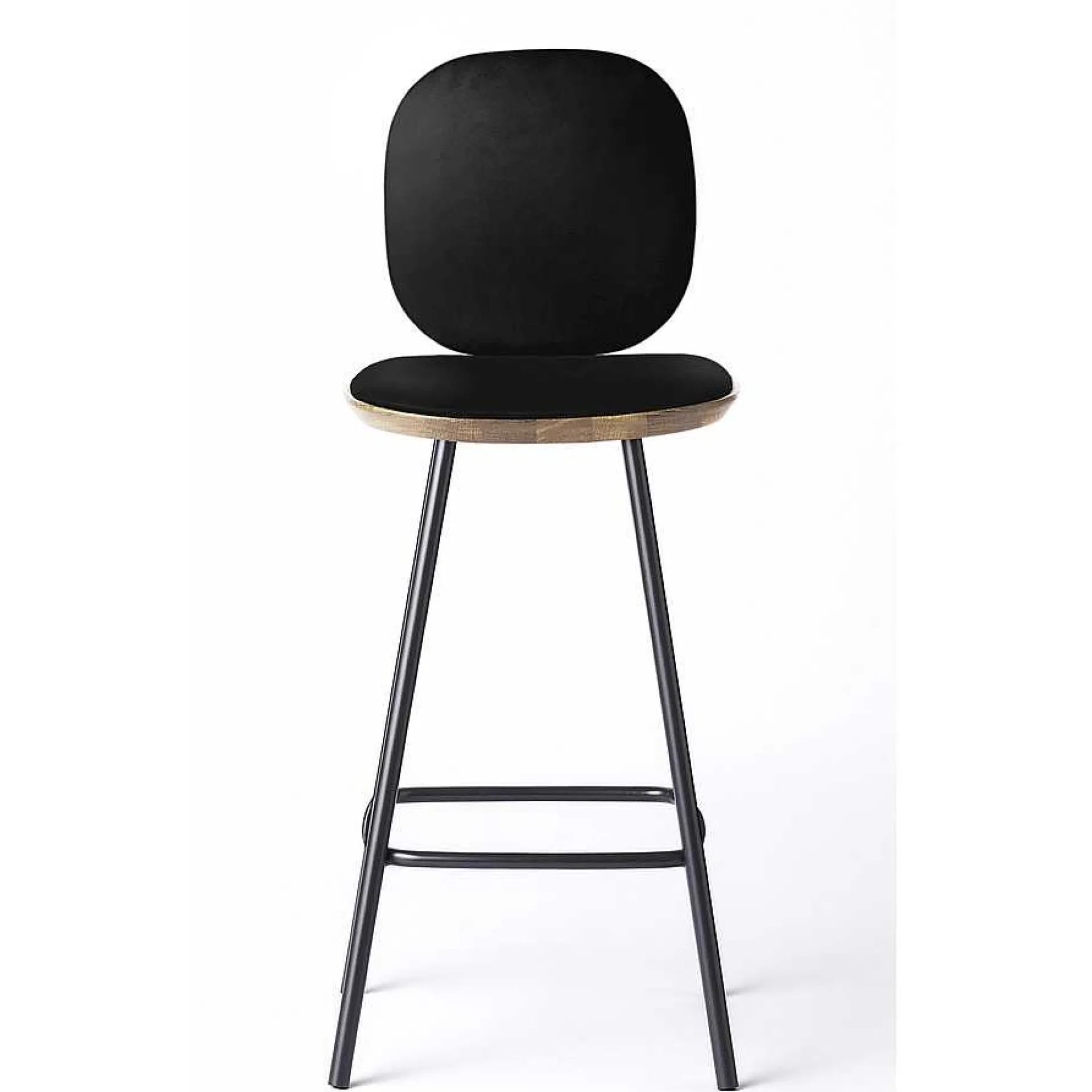 Brdr. Krüger Stools*Pauline Comfort Bar Stool H75 | Metal Legs-Oiled Oak-Black Leather