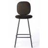 Brdr. Krüger Stools*Pauline Comfort Bar Stool H65 | Metal Legs-Black Lacquered Oak-Brown Leather