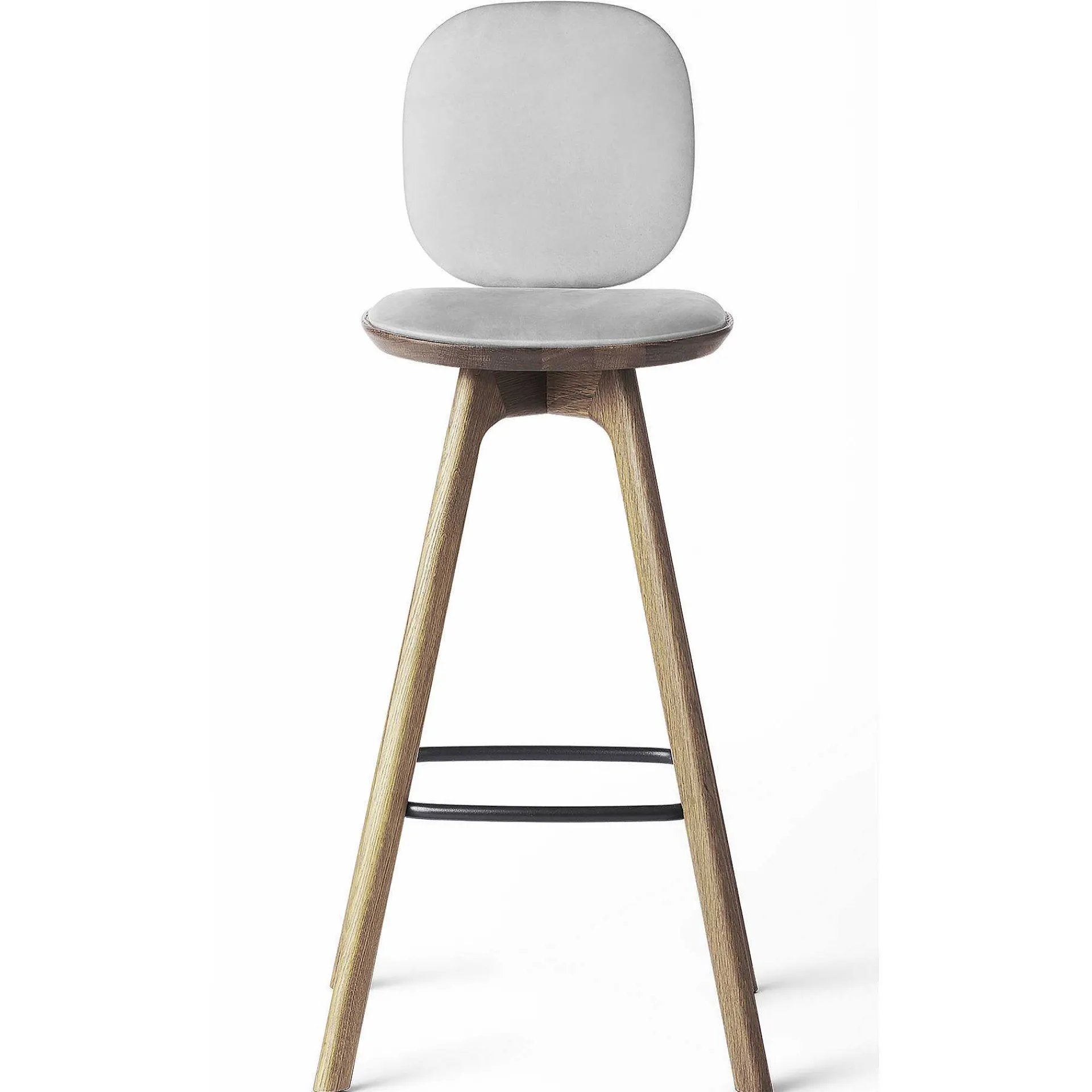 Brdr. Krüger Stools*Pauline Comfort Bar Stool H75 | Waxed Oiled Oak-Grey Leather