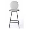 Brdr. Krüger Stools*Pauline Comfort Bar Stool H65 | Metal Legs-Black Lacquered Oak-Grey Leather