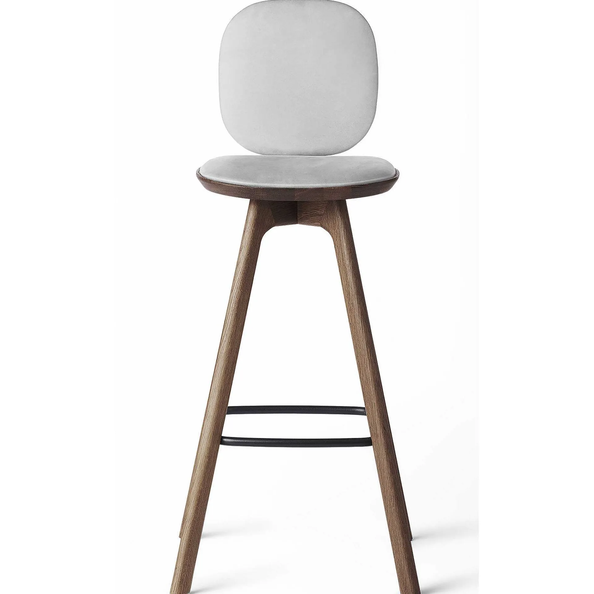 Brdr. Krüger Stools*Pauline Comfort Bar Stool H75 | Fumed Oak-Grey Leather