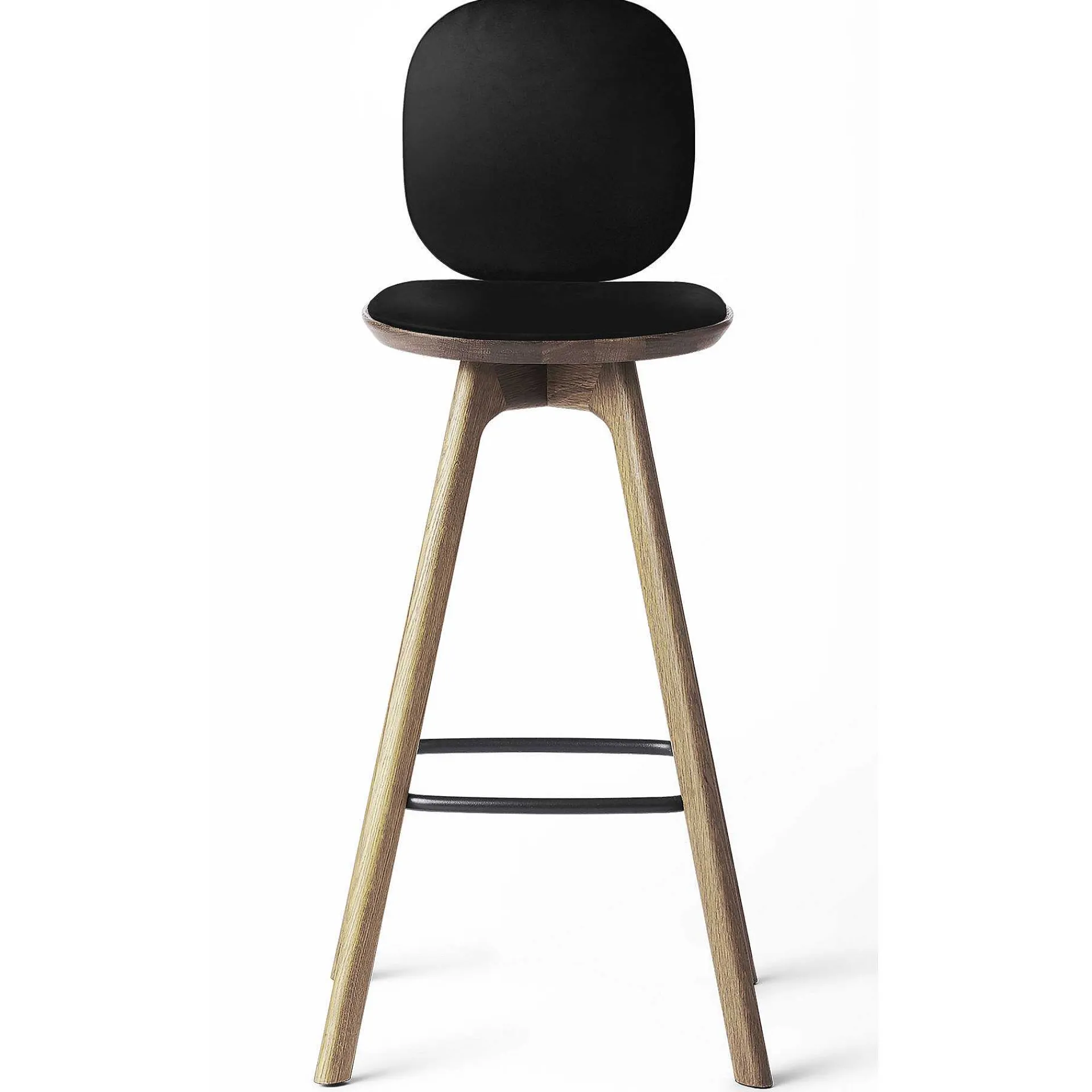 Brdr. Krüger Stools*Pauline Comfort Bar Stool H75 | Waxed Oiled Oak-Black Leather