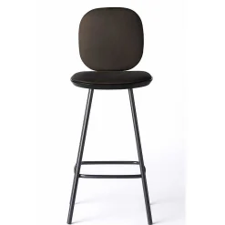 Brdr. Krüger Stools*Pauline Comfort Bar Stool H75 | Black Lacquered Oak-Brown Leather