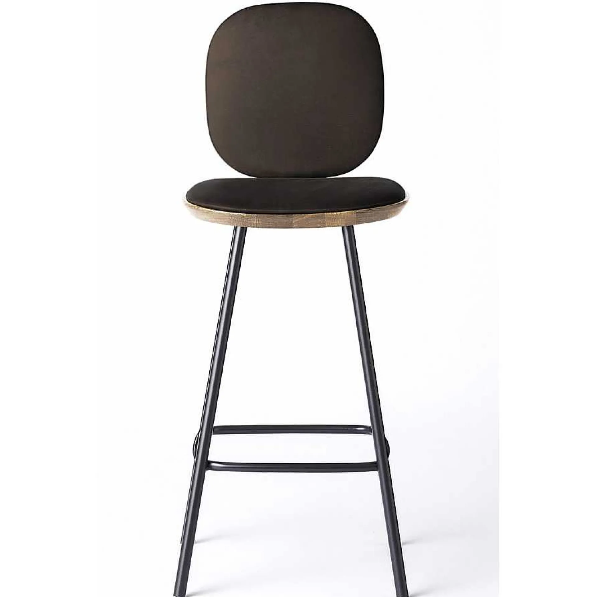 Brdr. Krüger Stools*Pauline Comfort Bar Stool H75 | Metal Legs-Oiled Oak-Brown Leather