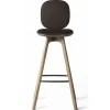 Brdr. Krüger Stools*Pauline Comfort Bar Stool H75 | Waxed Oiled Oak-Brown Leather