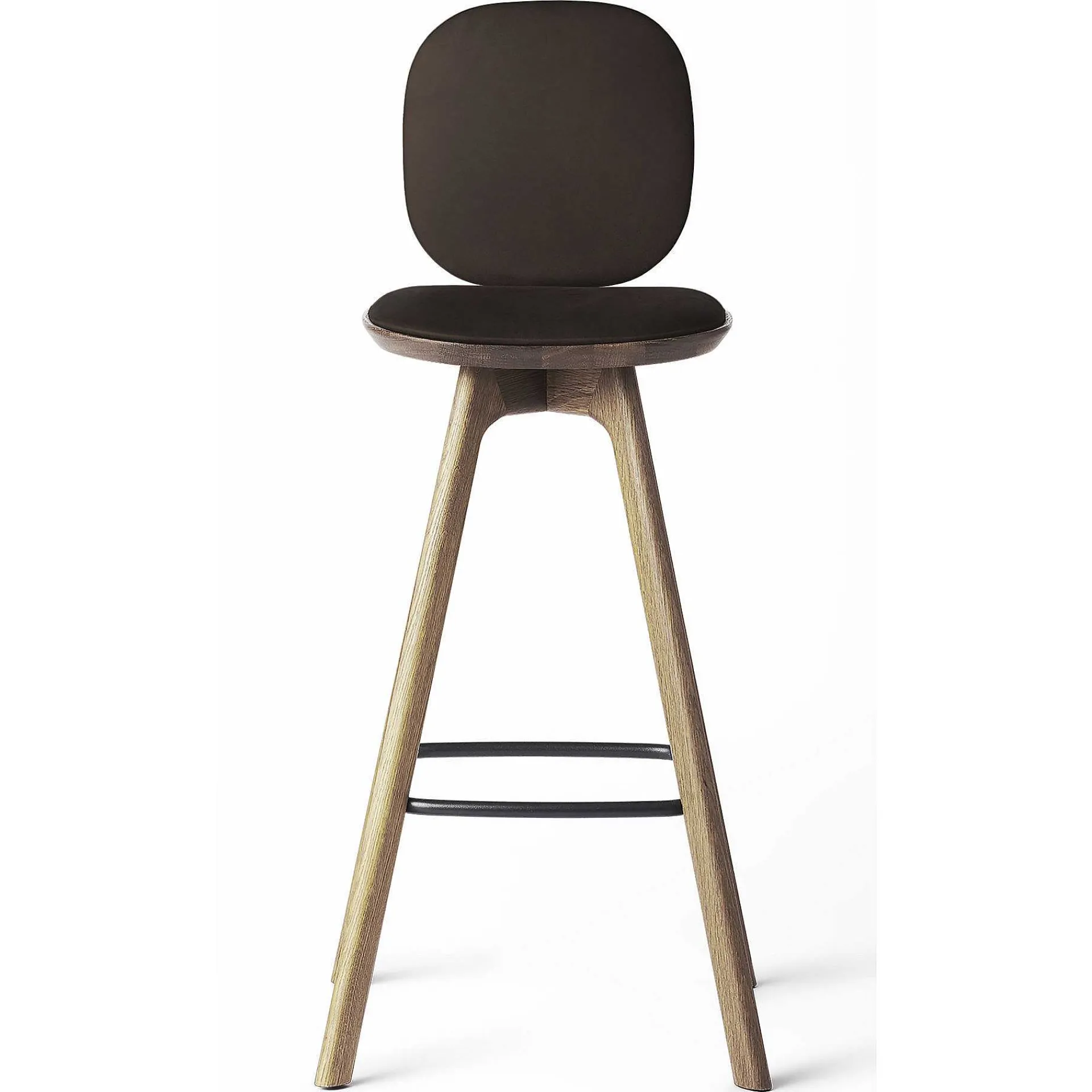 Brdr. Krüger Stools*Pauline Comfort Bar Stool H75 | Waxed Oiled Oak-Brown Leather