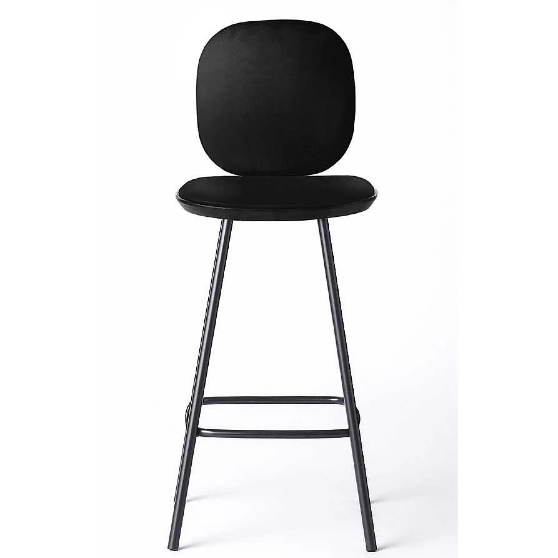 Brdr. Krüger Stools*Pauline Comfort Bar Stool H65 | Black Lacquered Oak-Black Leather