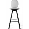 Brdr. Krüger Stools*Pauline Comfort Bar Stool H65 | Black Lacquered Oak-Grey Leather