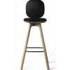 Brdr. Krüger Stools*Pauline Comfort Bar Stool H65 | Waxed Oiled Oak-Black Leather