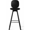 Brdr. Krüger Stools*Pauline Comfort Bar Stool H75 | Black Lacquered Oak-Black Leather