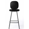 Brdr. Krüger Stools*Pauline Comfort Bar Stool H75 | Metal Legs-Black Lacquered Oak-Black Leather