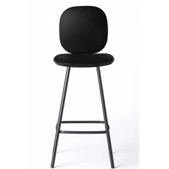 Brdr. Krüger Stools*Pauline Comfort Bar Stool H75 | Metal Legs-Black Lacquered Oak-Black Leather