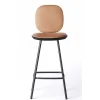 Brdr. Krüger Stools*Pauline Comfort Bar Stool H75 | Metal Legs-Black Lacquered Oak-Cognac Leather