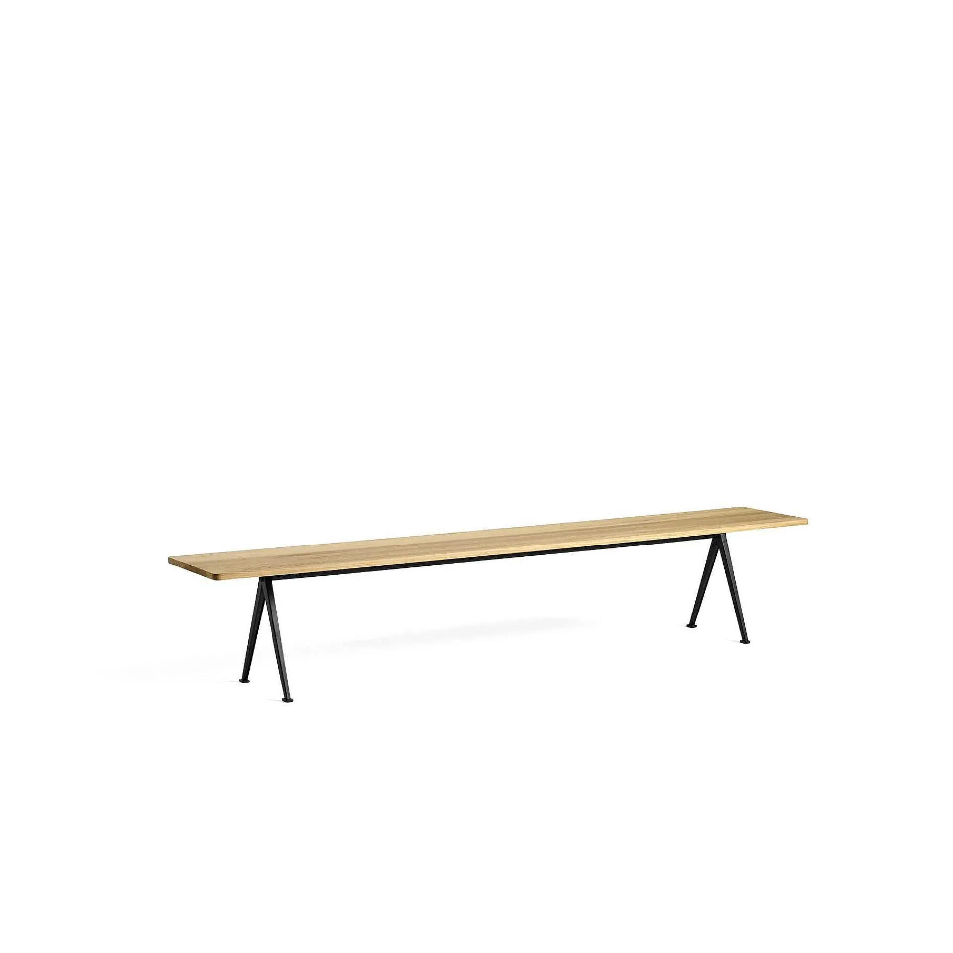 HAY Benches*Pyramid Bench 12 | Bench 250 - Black Structure - Clear Lacquered Solid Oak
