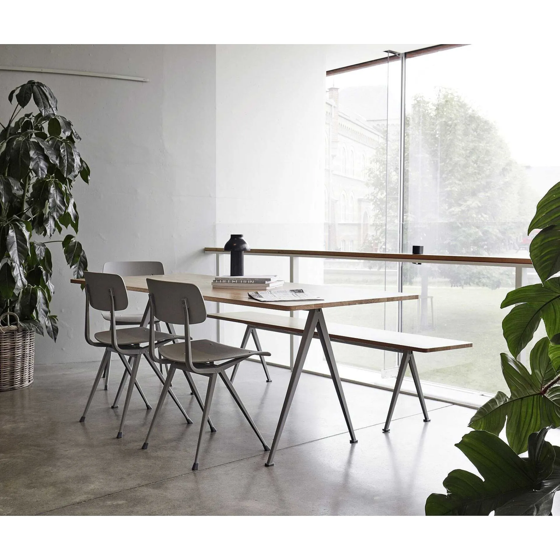 HAY Benches*Pyramid Bench 12 | Bench 190 - Steel Structure - Clear Lacquered Solid Oak