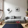 HAY Modular Sofas*Quilton | Sofa 3 Seater | Linen Grid Adriatic Blue