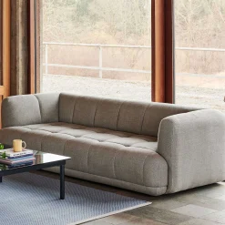 HAY Modular Sofas*Quilton | Sofa 3 Seater | Linen Grid Adriatic Blue
