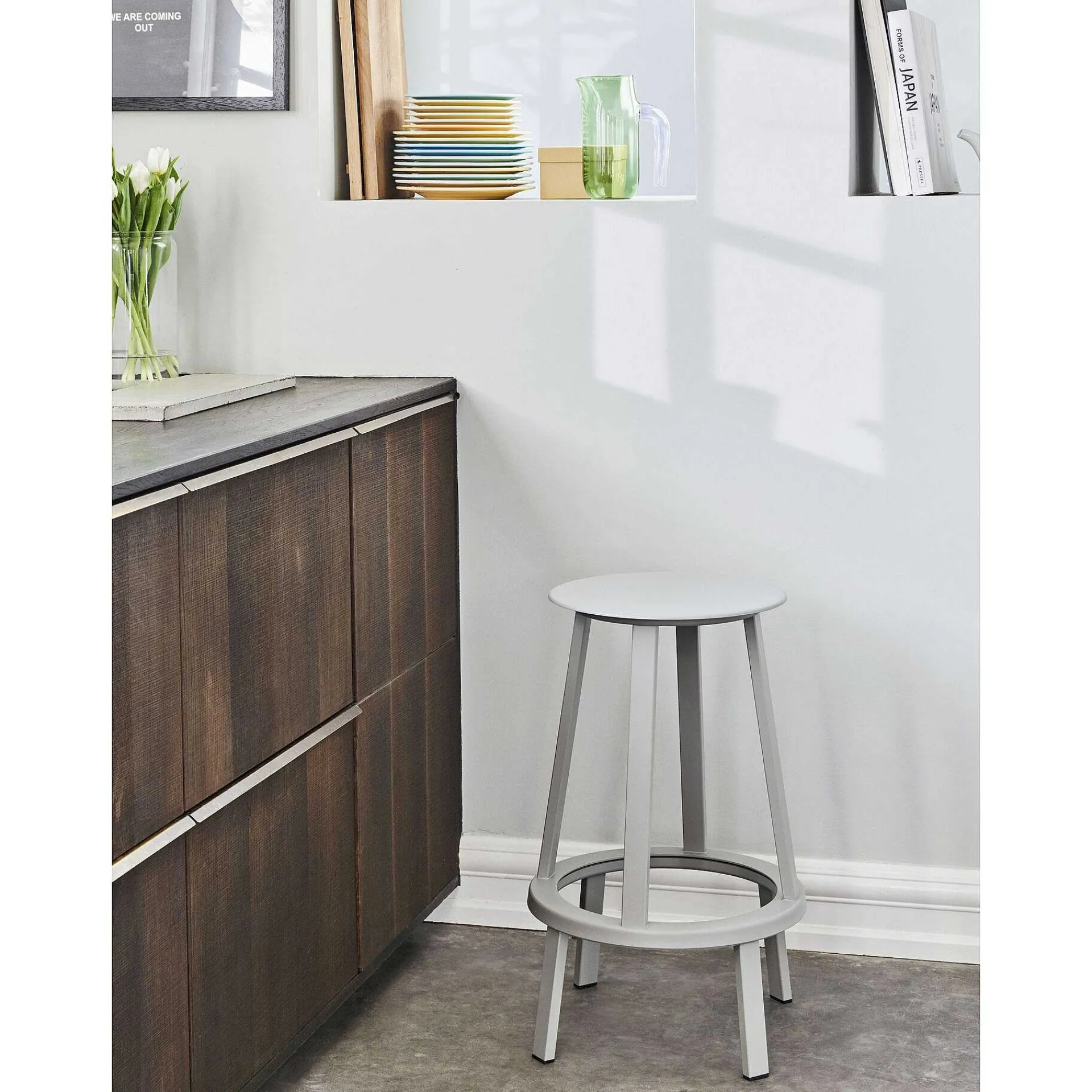 HAY Stools*Revolver Bar Stool Low - Sky Grey
