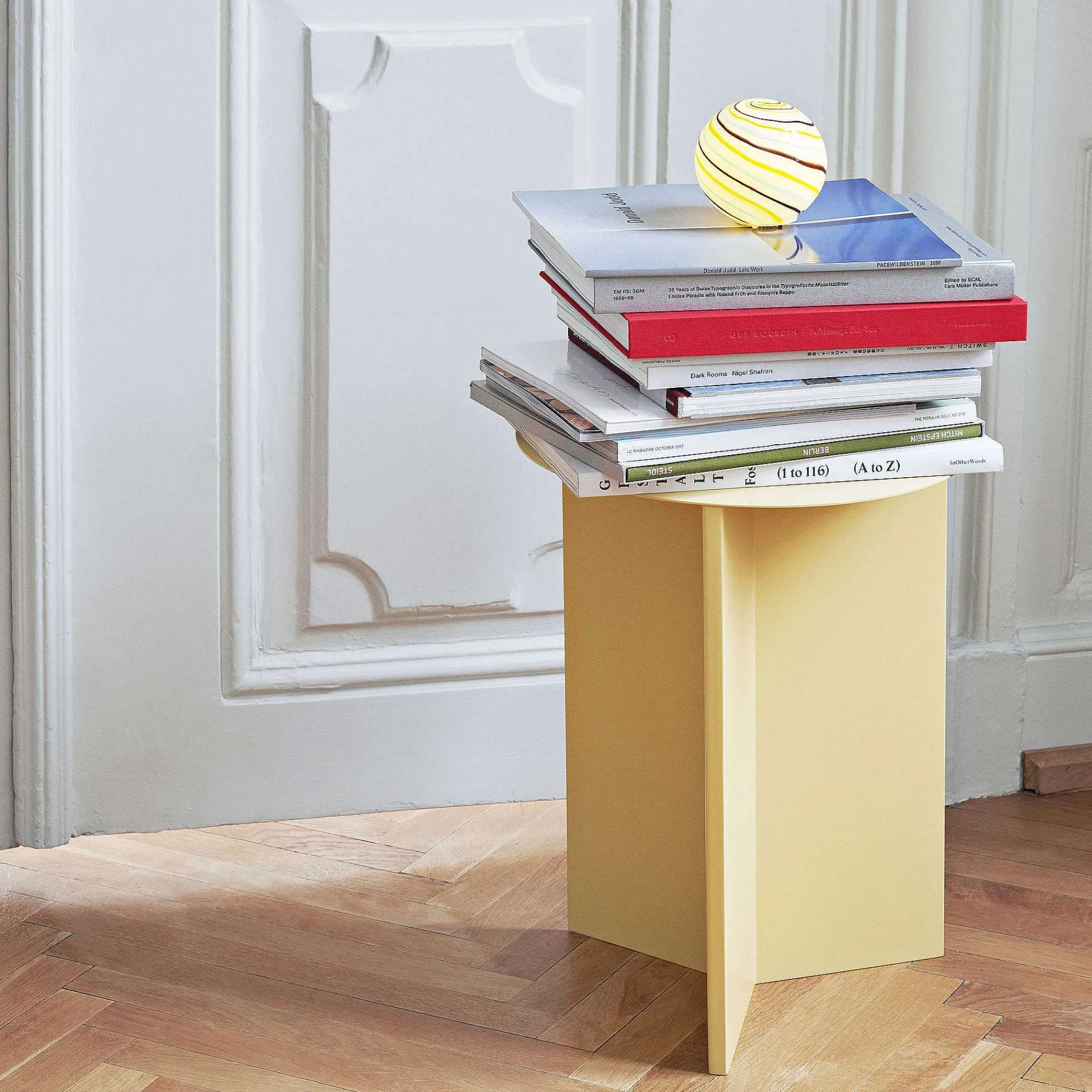 HAY Coffee Tables*Slit Table Round High | High Round Table | Light Yellow