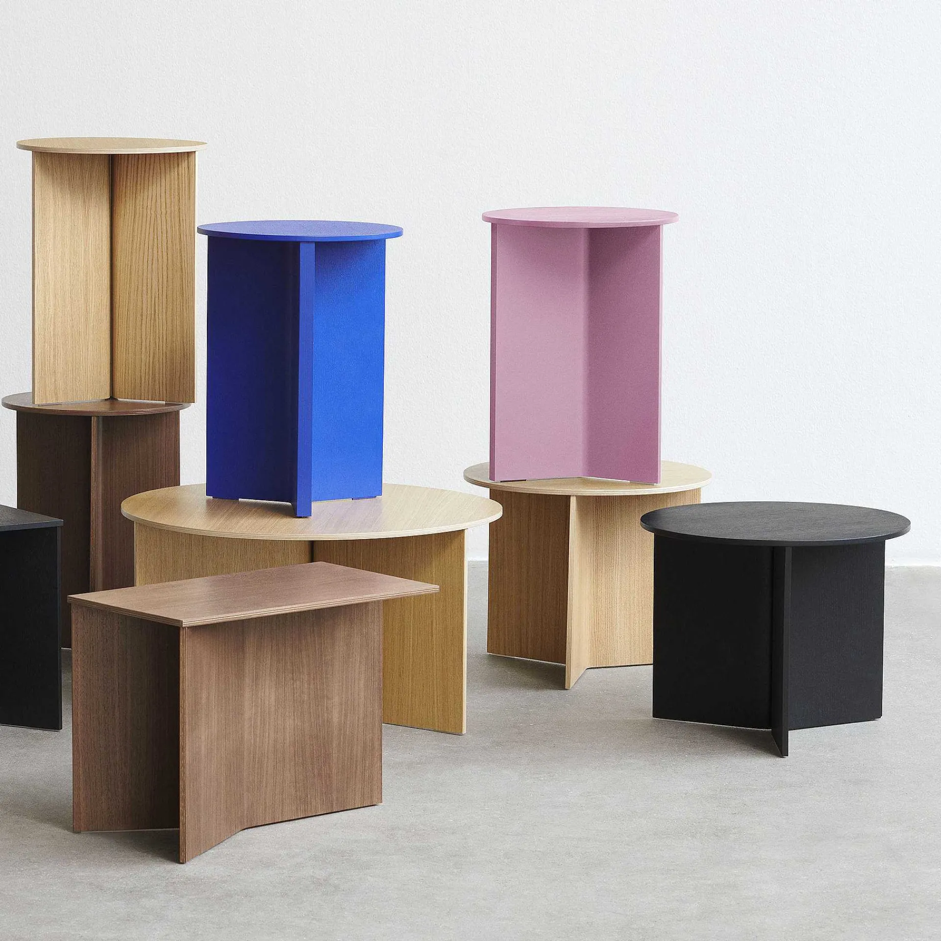 HAY Coffee Tables*Slit Table Round High | High Round Table | Pink