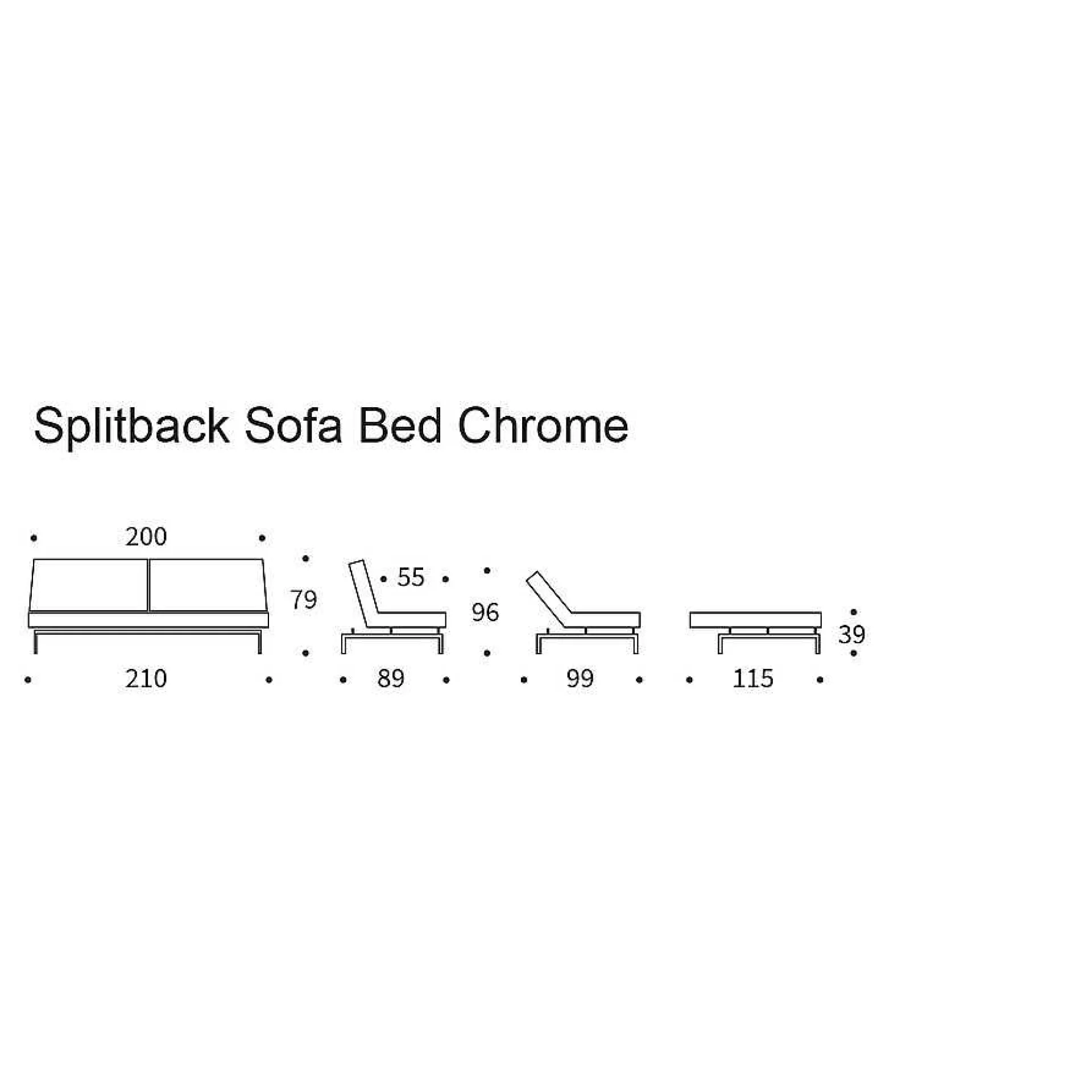 Innovation Living Sofa Beds*Splitback Sofa Bed | 216 - Chrome
