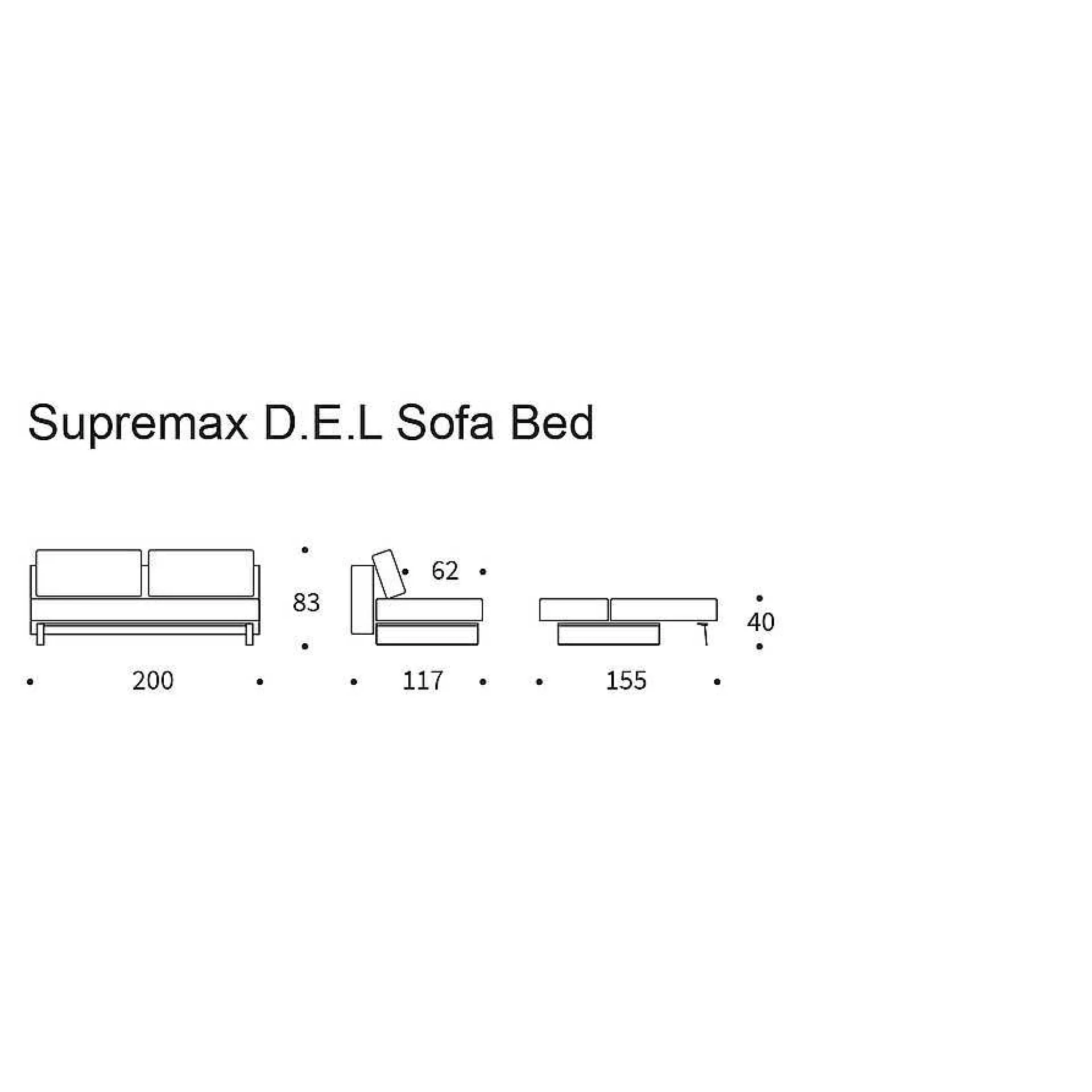 Innovation Living Sofa Beds*Supremax D.E.L. Sofa Bed | 528 - Chrome