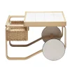 Artek Coffee Tables*Tea Trolley 900 | Natural Birch - Top White Ceramic