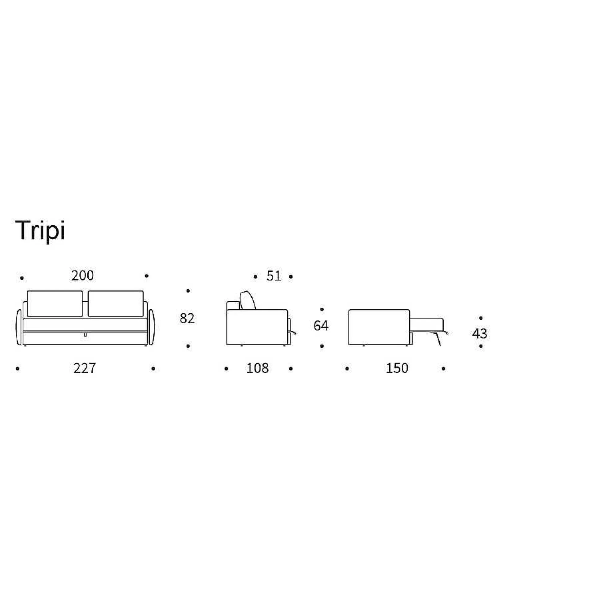 Innovation Living Sofa Beds*Tripi Sofa Bed - 565 | 150-200 Cm