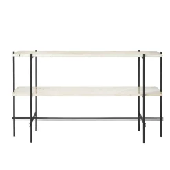 GUBI Coffee Tables*Ts Console - 2 Racks | Console | Neutral White Travertine