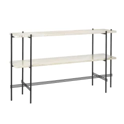 GUBI Coffee Tables*Ts Console - 2 Racks | Console | Neutral White Travertine