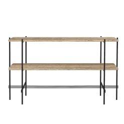 GUBI Coffee Tables*Ts Console - 2 Racks | Console | Warm Taupe Travertine
