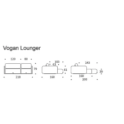 Innovation Living Sofa Beds*Vogan Sofa Bed | 577 - Black Table | 120-200 Cm