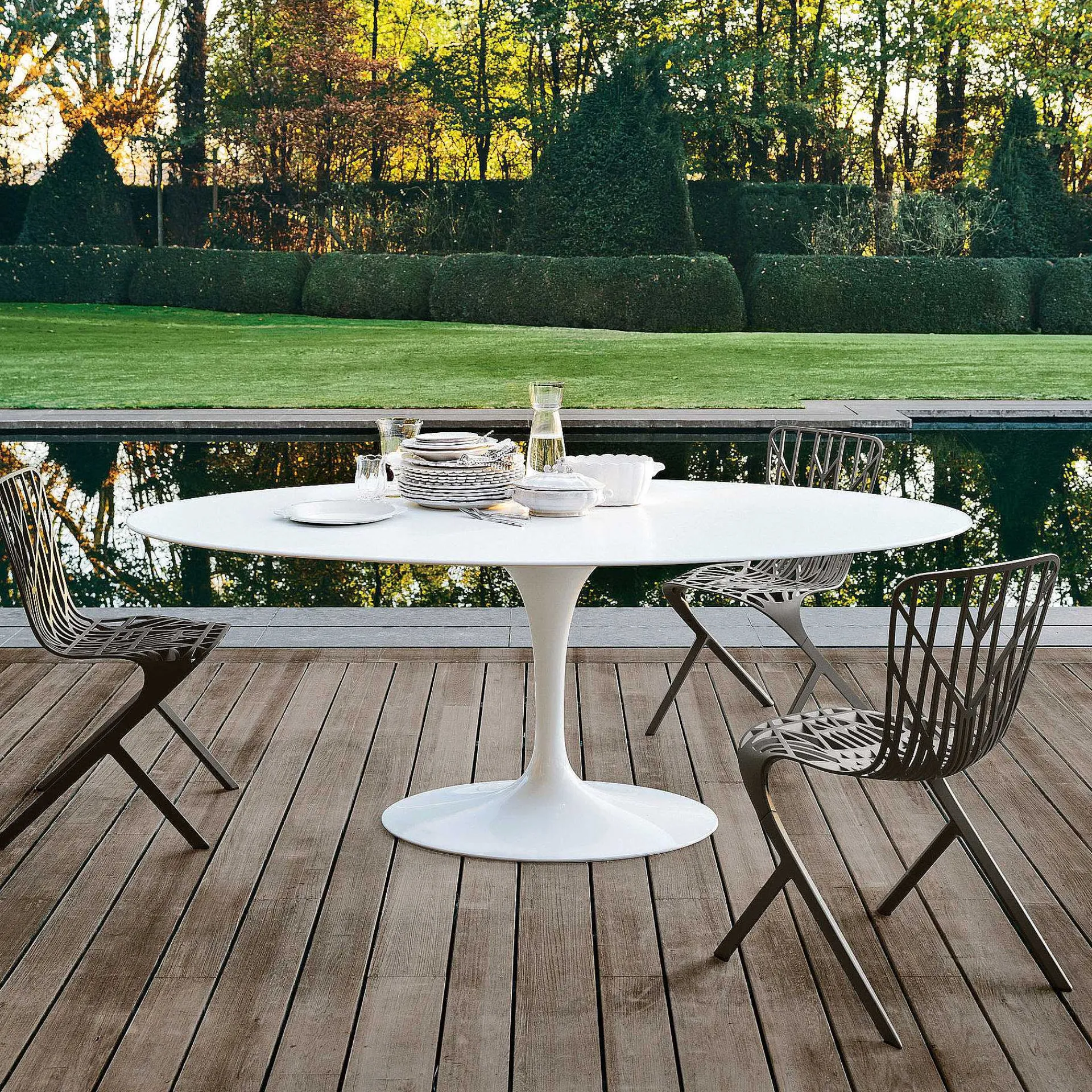 Knoll Outdoor Chairs*Washington Skeleton Chair| Outdoor Chair | Anthracite