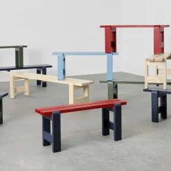 HAY Outdoor Chairs*Weekday Bench Duo | Bench | Blue-Red